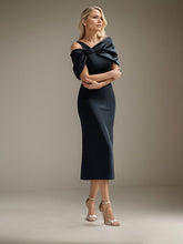 Sheath/Column Asymmetrical Tea-Length Satin Mother of the Bride Dress